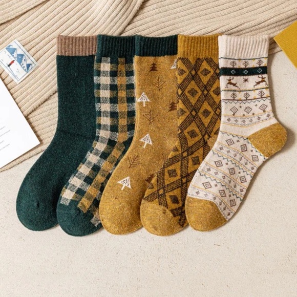 Wool ankle sox, new, 5 pr OS - Picture 1 of 2